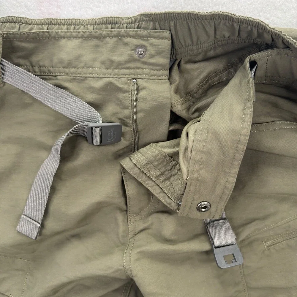 The North Face Travel Pants Mens XXL Olive Green Straight Leg Multiple Pockets